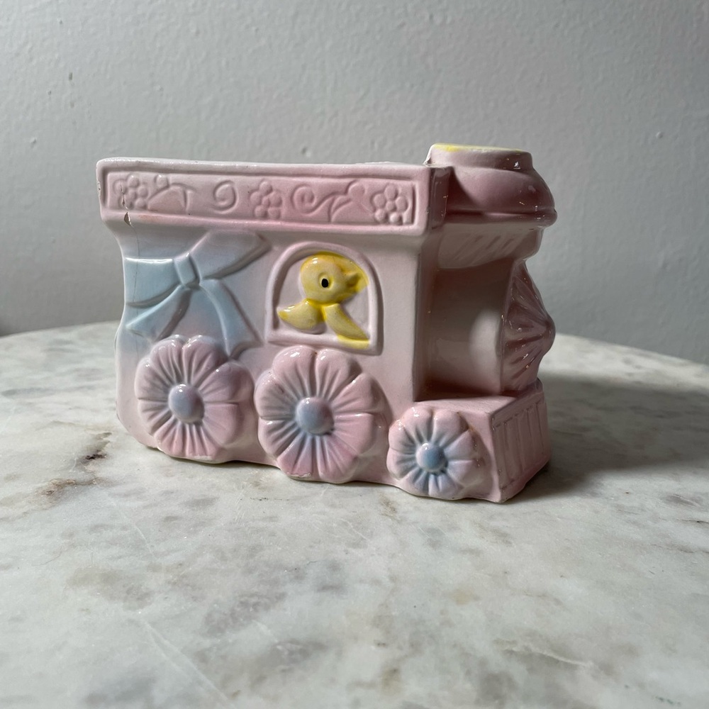 Vintage Rubens Originals Baby Planter - Train Shape